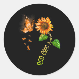 Sticker Rond Tournesol papillon RSD Sensibilisation aux SPRC