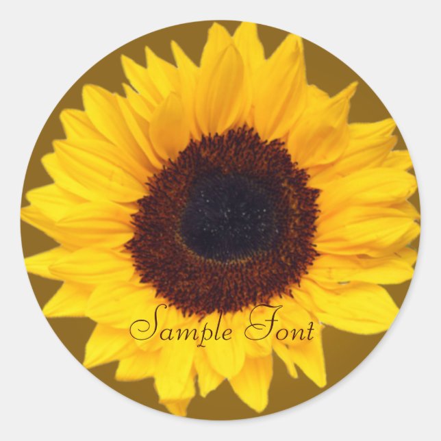 Sticker Rond Tournesol PixDezine/do-it-yourself couleur arrière (Devant)