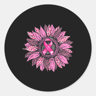 Sticker Rond Tournesol rose cancer du sein Sensibilisation Femm