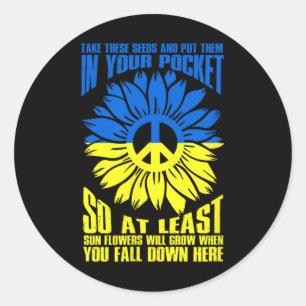Sticker Rond Tournesol Ukraine Paix
