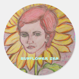 Sticker Rond Tournesol Zen