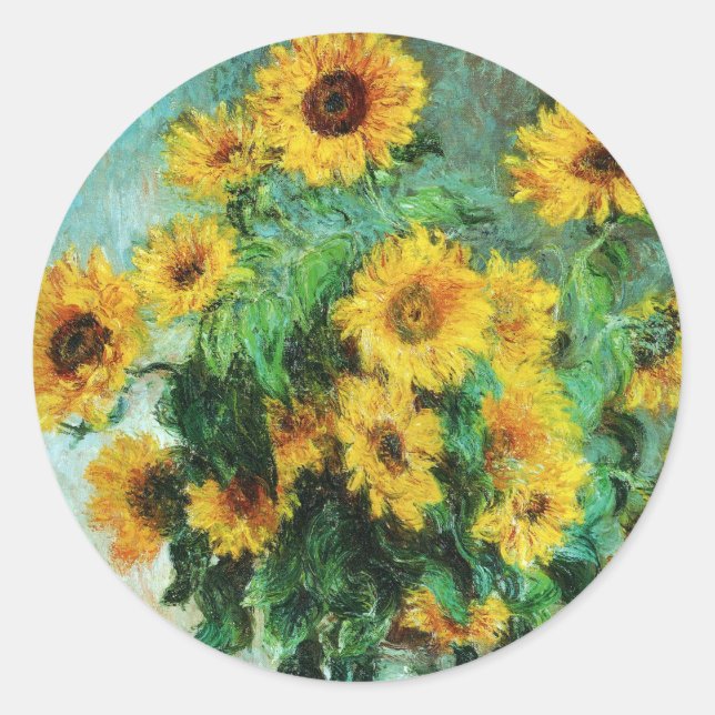 Sticker Rond Tournesols impressionnistes (Devant)