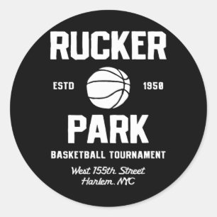 Sticker Rond Tournoi de basket Rucker Park Harlem Nyc Streetll