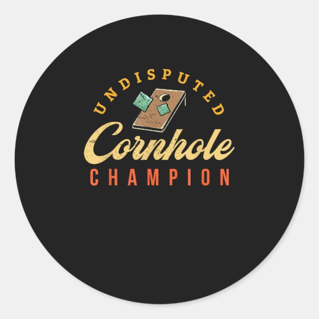Sticker Rond Tournoi Gagnant Cornhole Champ (Devant)