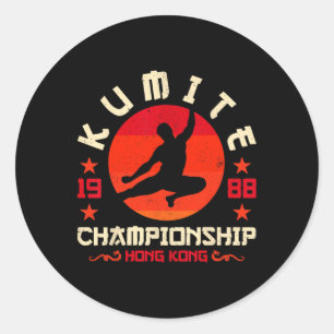 Sticker Rond Tournoi Kumite vintage Retro Funny Karate Viral