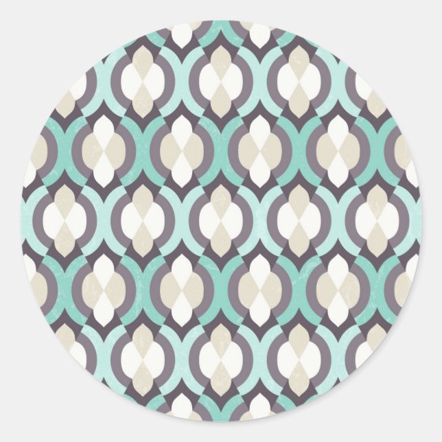 Sticker Rond Tourquoise Moroccan Pattern (Devant)