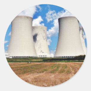 Sticker Rond Tours De Refroidissement D'Une Centrale Nucléaire