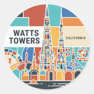 Sticker Rond Tours de Watts du Simon Rodia State Historic Park