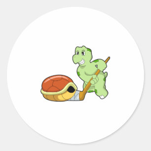 Sticker Rond Tourterelle Hockey sur glace Canne de hockey sur g