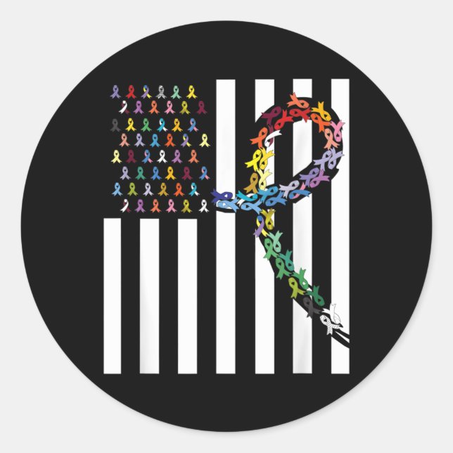 Sticker Rond Tous le cancer, la sensibilisation La Croix du dra (Devant)