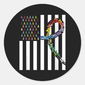 Sticker Rond Tous le cancer, la sensibilisation La Croix du dra