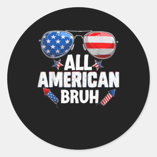 Sticker Rond Tous les 4 juillet américains (Devant)