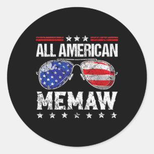 Sticker Rond Tous les 4 juillet de la famille de Memaw américai