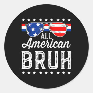 Sticker Rond Tous les Américains 4 juillet Boys Patriotic Usa T
