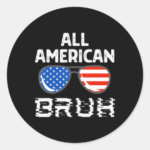 Sticker Rond Tous les Américains 4 juillet Boys Patriotic Usa T