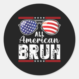 Sticker Rond Tous les Américains 4 juillet garçons Ados patriot