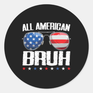 Sticker Rond Tous les Américains 4 juillet garçons Ados patriot