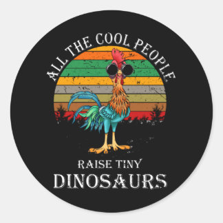 Sticker Rond Tous Les Cool Élèvent De Petits Dinosaures