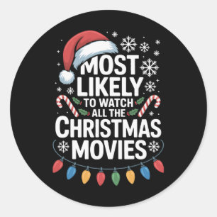 Sticker Rond Tous Les Films De Noël Les Plus Susceptibles De Re