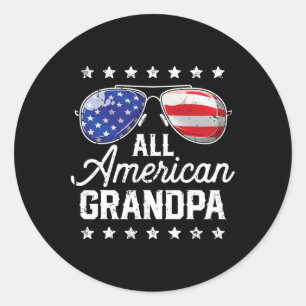 Sticker Rond Tous les Grandpa 4 juillet Famille Correspondances