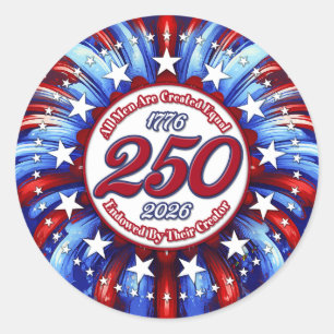 Sticker Rond Tous les hommes sont feux d'artifice graphiques Ro