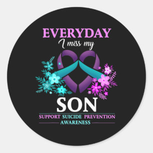 Sticker Rond Tous Les Jours Je Manque Mon Fils Des Prix De Prév