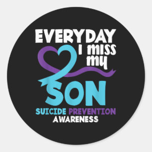 Sticker Rond Tous Les Jours Je Manque Mon Fils Des Prix De Prév