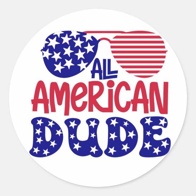 Sticker Rond Tous les mecs américains (Devant)