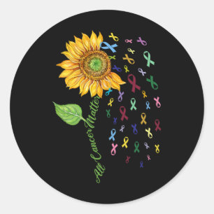 Sticker Rond Tous les problèmes de cancer de la sensibilisation