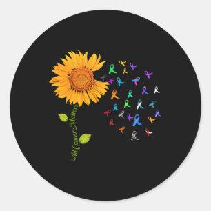 Sticker Rond Tous les problèmes de cancer Sunflower World Cance