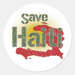 Sticker Rond TOUS les produits vont à RED CROSS - Sauvez Haïti