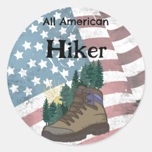 Sticker Rond Tous les randonneurs américains
