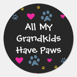 Sticker Rond Tous Mes Petits-Enfants-Petits-Enfants Ont Des Pât