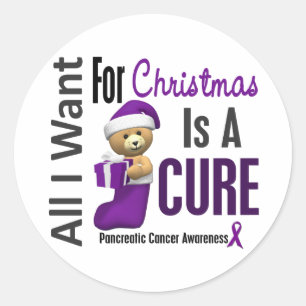 Sticker Rond Tous que je veux pour le Cancer pancréatique de