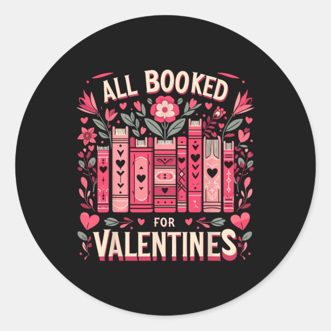Sticker Rond Tous Réservés Pour Saint-Valentin Bibliophile Homm (Devant)