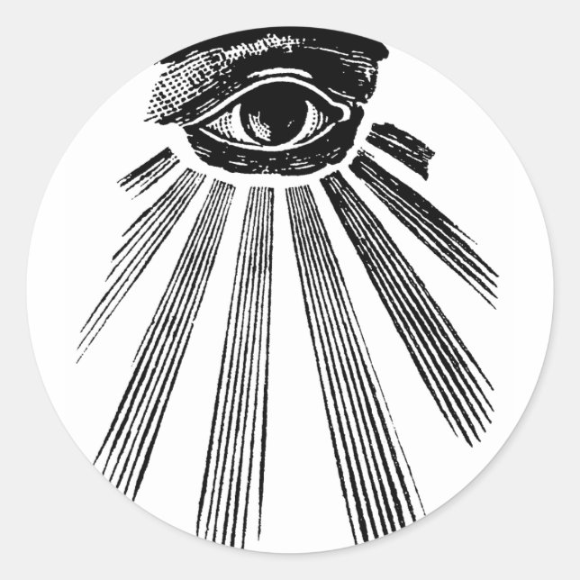 Sticker Rond Tous voir Mason des yeux (Devant)