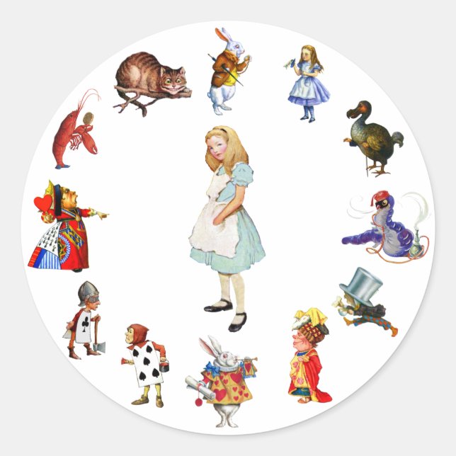 STICKER ROND TOUT AUTOUR D'ALICE EN WONDERLAND (Devant)