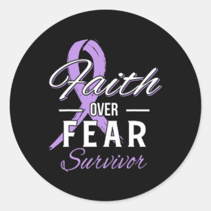 Sticker Rond Tout Cancer Survivant La foi sur la peur Don chrét