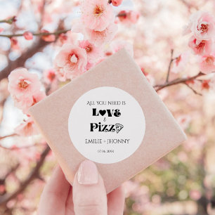 Sticker Rond Tout ce dont vous avez besoin est amour et pizza e
