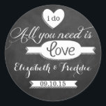 Sticker Rond Tout ce dont vous avez besoin est Love Chalkboard<br><div class="desc">Tout Ce Dont Vous Avez Besoin Est Love Chalkboard Mariage Collection - Stickers.</div>