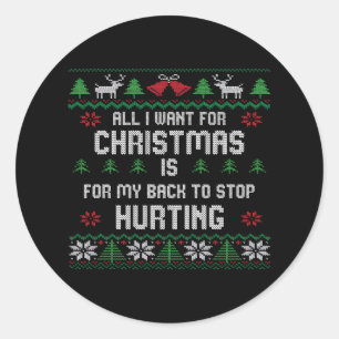 Sticker Rond Tout ce que je veux, c'est mon dos pour arrêter de