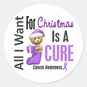 Sticker Rond Tout Ce Que Je Veux Pour Le Cancer De Noël