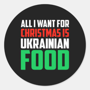 Sticker Rond Tout ce que je veux pour Noël, c'est de la nourrit