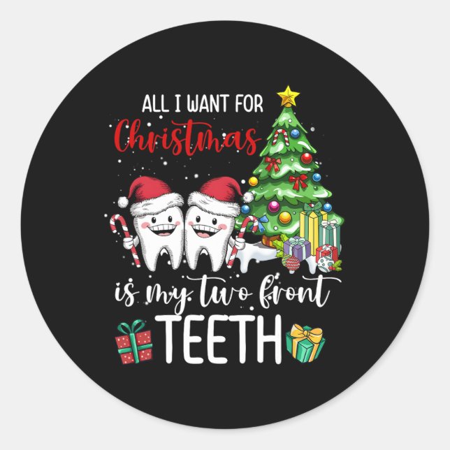 Sticker Rond Tout Ce Que Je Veux Pour Noël, C'Est Mon Enfant Au (Devant)
