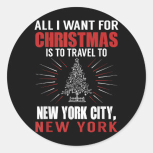 Sticker Rond Tout Ce Que Je Veux Pour Voyage De Noël À New York