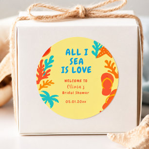 Sticker Rond Tout ce que je vois est Amour Bohème de Mariage su