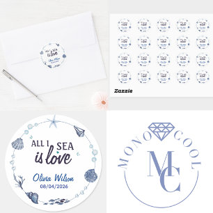 Sticker Rond Tout ce que je vois est amour Fête de mariage naut