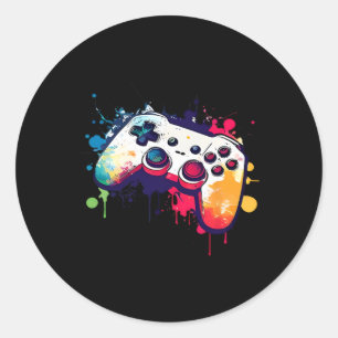 Sticker Rond Tout Ce Que Jeu Vidéo Contrôleur Gamer Me Garde
