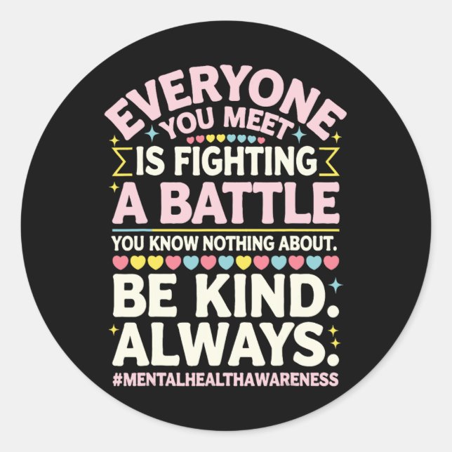 Sticker Rond Tout Ce Que Vous Rencontrez Combat Un Combat Menta (Devant)