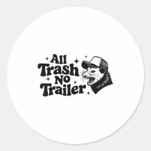 Sticker Rond Tout Déchet Aucune Remorque Redneck Ironique Ossum